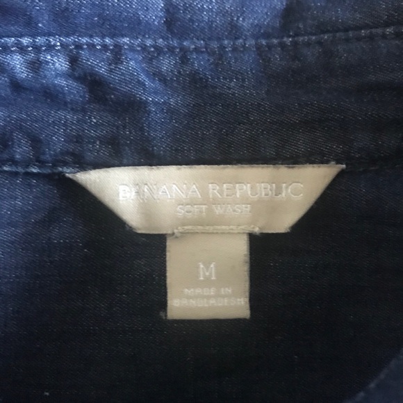 Banana Republic blue chambray button down shirt M - Picture 2 of 9